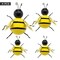 Decorative Metal Bumble Bee Garden Accents - Lawn Ornaments - Set of 4